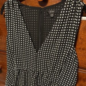 J Crew Black and White Star Pattern top